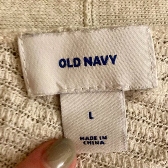 Old Navy Womens Open Front Cardigan Sweater Short Sleeve Pockets Size L Ivory - Picture 3 of 4